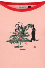 Load image into Gallery viewer, Vintage Christmas Pink Cats Jumper
