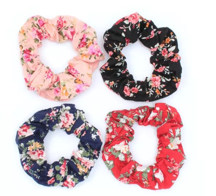 Vintage Floral Print Scrunchie