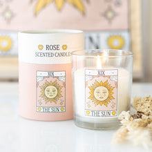 Load image into Gallery viewer, Vintage Tarot Rose Sun Candle
