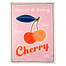 Load image into Gallery viewer, Vintage Cotton Tea Towel Cherries
