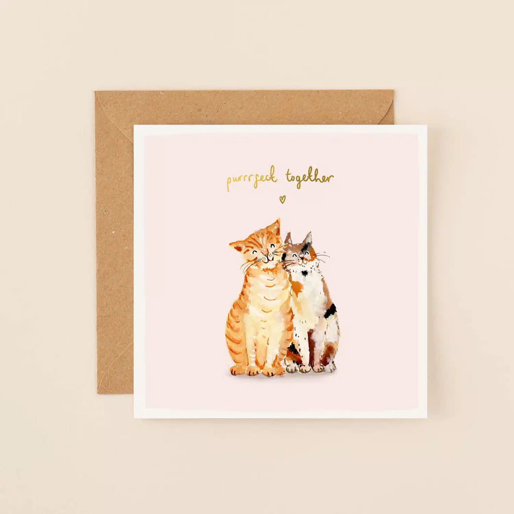 Watercolour Purrrfect Together Card