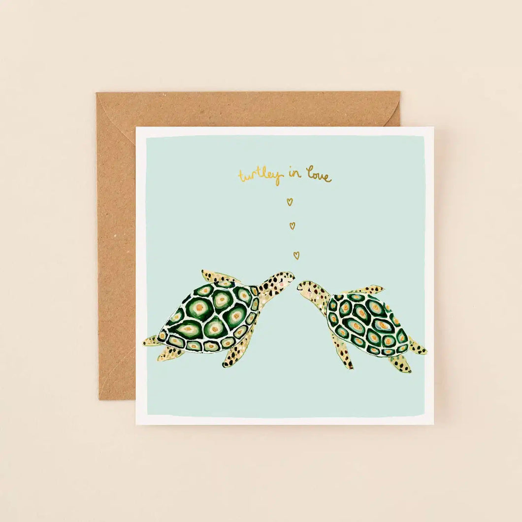 Watercolour Turtley In Love Card