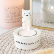 Load image into Gallery viewer, White Cat Tealight Holder
