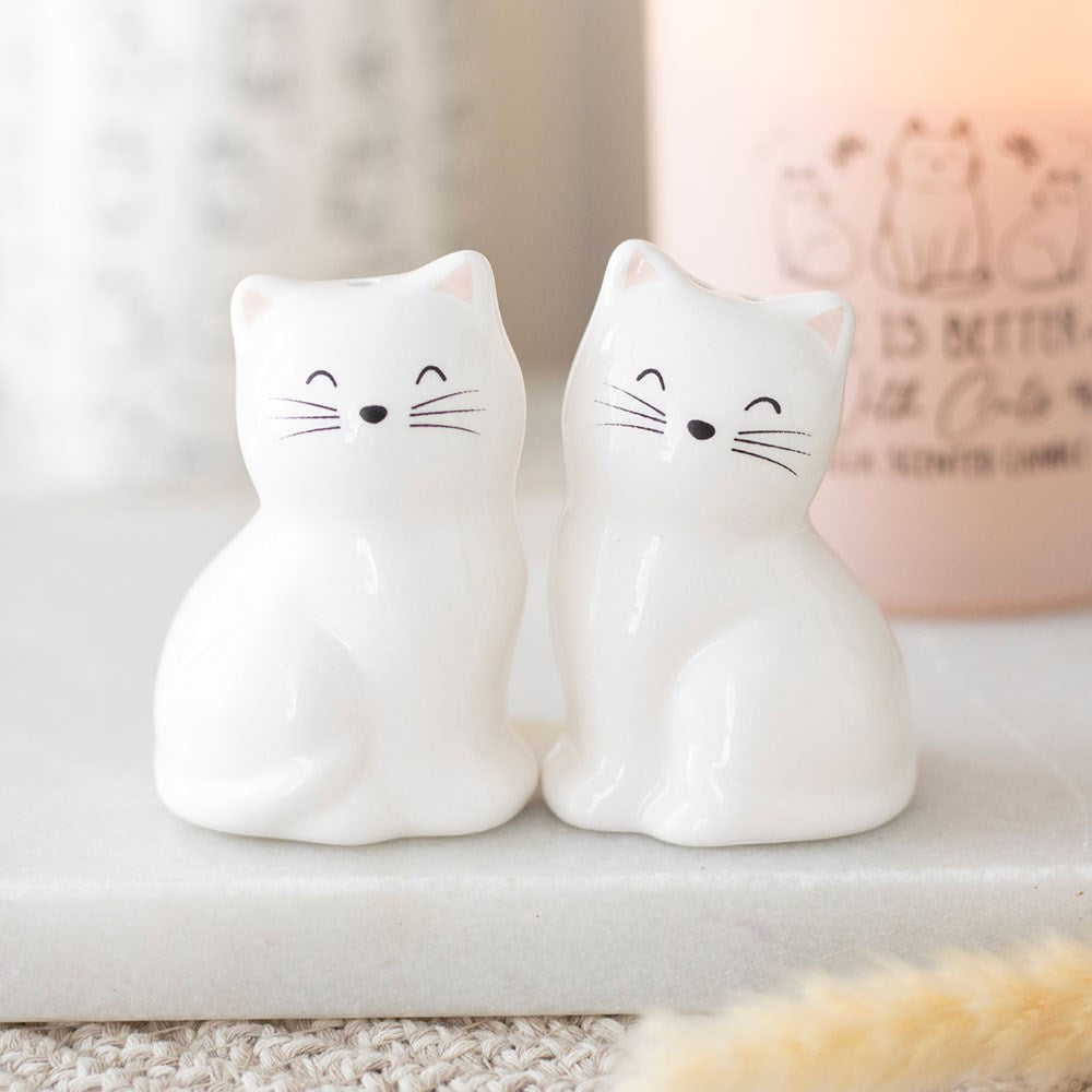 White Cats Salt & Pepper Shakers