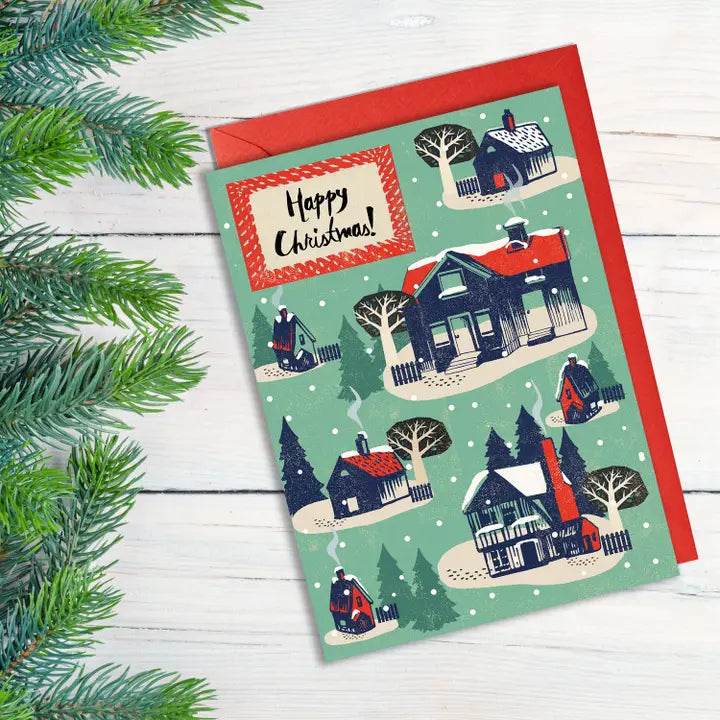 Christmas Winter Houses Card