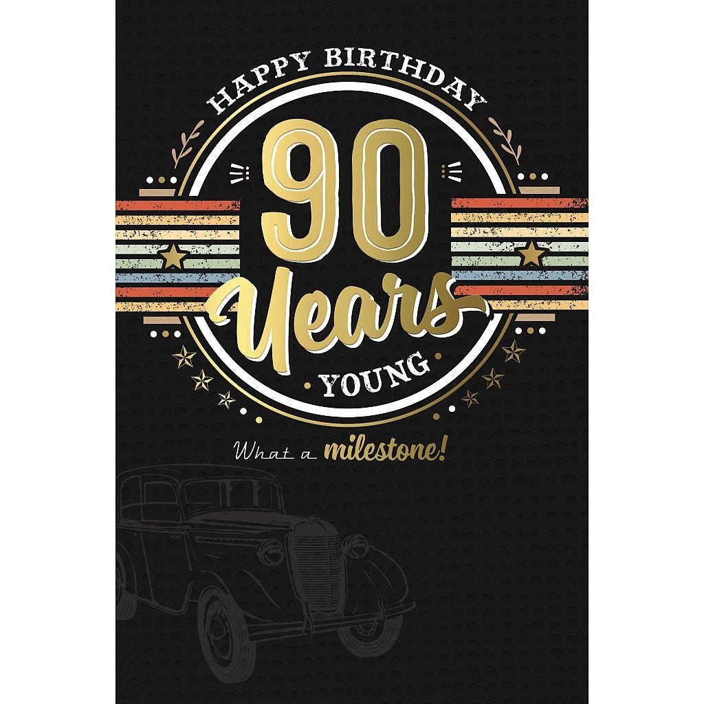 Wishing Well 90 Classic Car Birthday Card