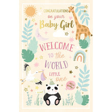 Load image into Gallery viewer, Wishing Well Baby Girl Animals Card

