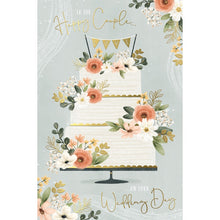 Load image into Gallery viewer, Wishing Well Happy Couple Wedding Cake Card
