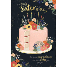 Load image into Gallery viewer, Wishing Well Sister Cake Birthday Card
