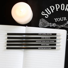 Load image into Gallery viewer, Witchy Set Of 5 Pencils
