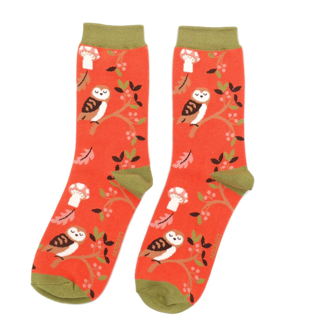 Bamboo Socks Woodland Orange