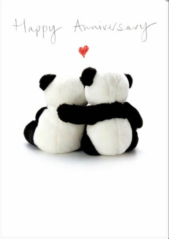 Xiss Pandas Happy Anniversary Card