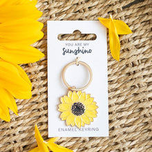 Load image into Gallery viewer, You Are My Sunshine Sunflower Enamel Keyring
