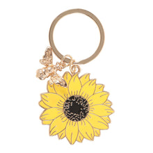 Load image into Gallery viewer, You Are My Sunshine Sunflower Enamel Keyring
