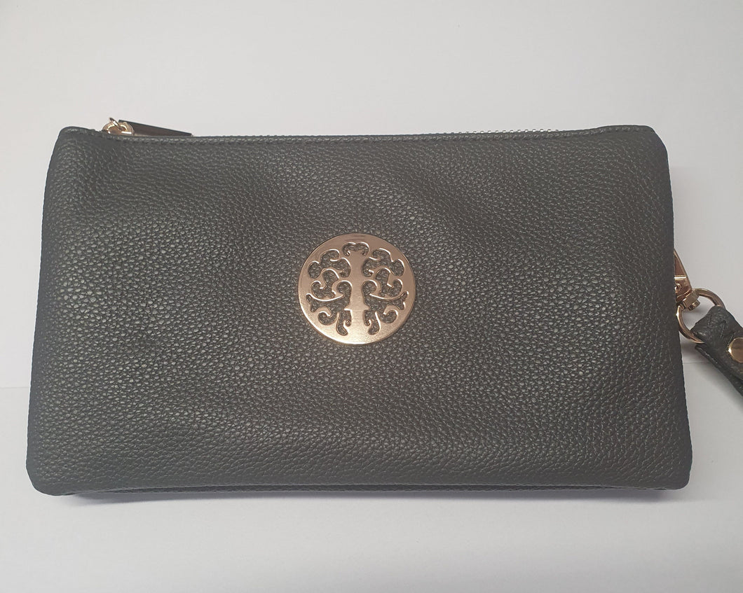 Tree Motif Evening Bag Dark Grey