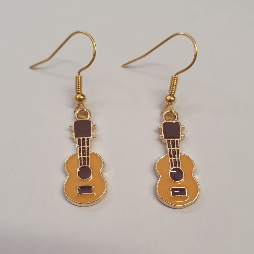 Enamel Guitar Retro Drop Earrings