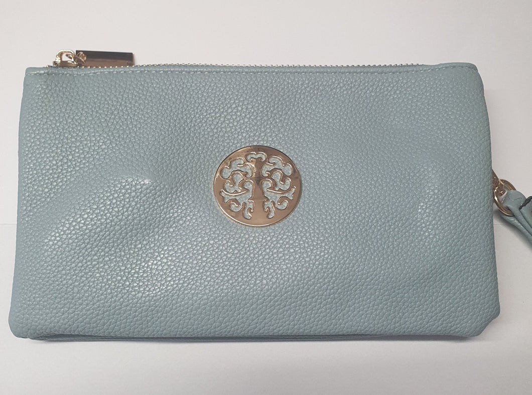 Tree Motif Evening Bag Grey Blue