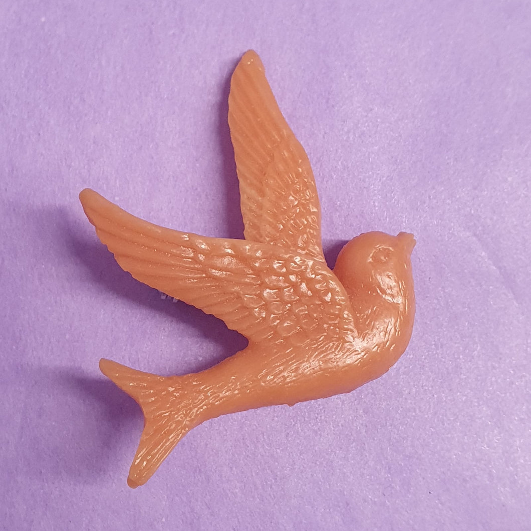 Resin Flying Bird Brooch Mustard
