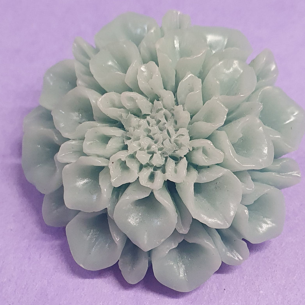 Resin Flower Brooch Aqua