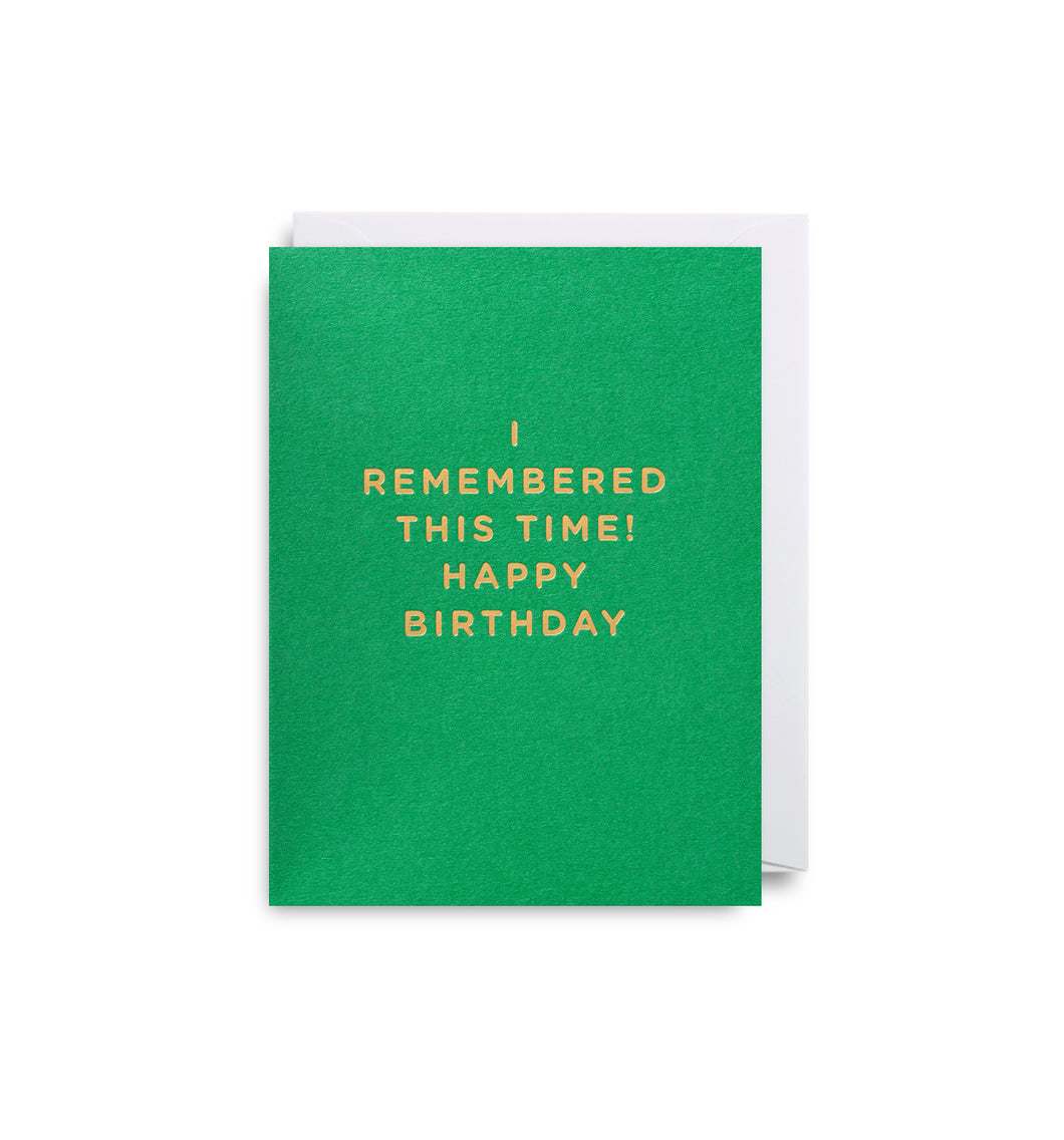 Mini Card Remembered This Time Birthday