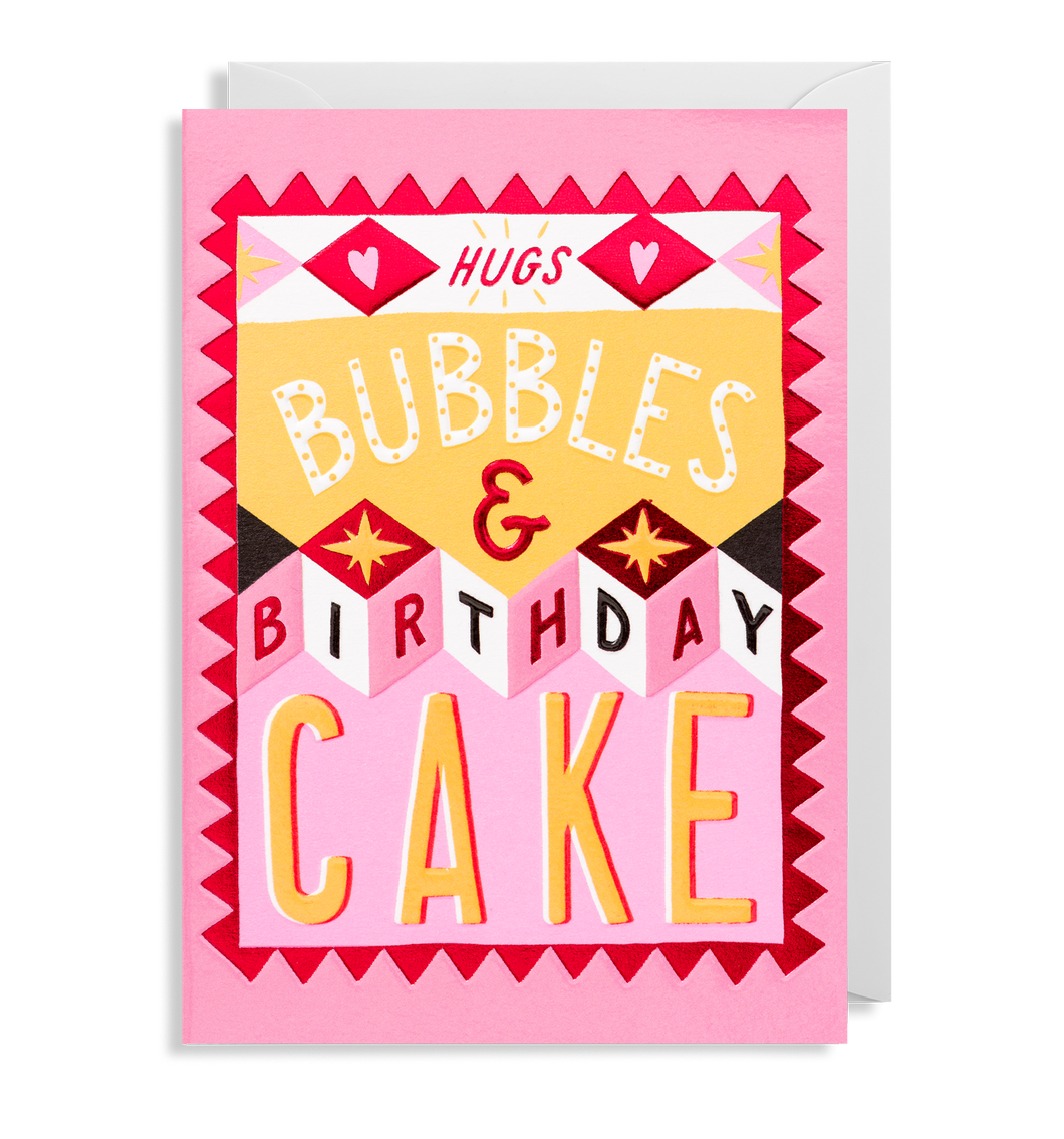 Ruby Taylor Hugs Bubbles & Birthday Cake Card