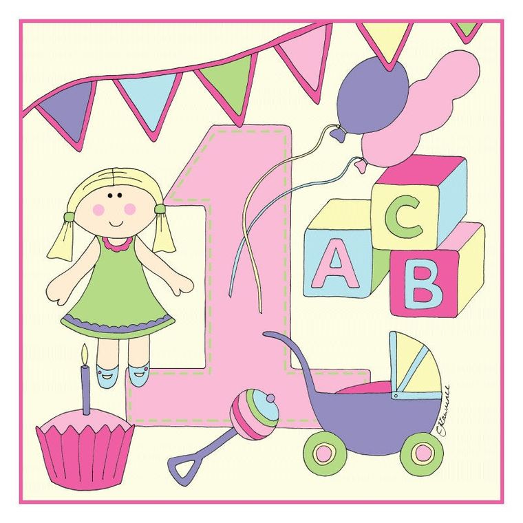 Age Range 1 Pink Birthday Card