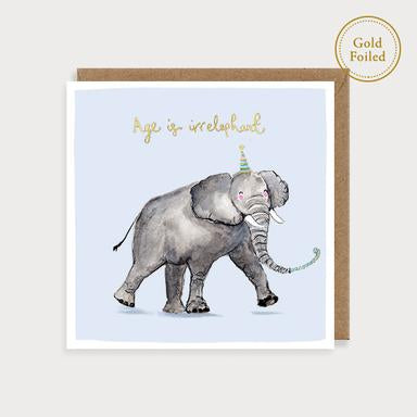 Watercolour Age Is Irrelephant Card