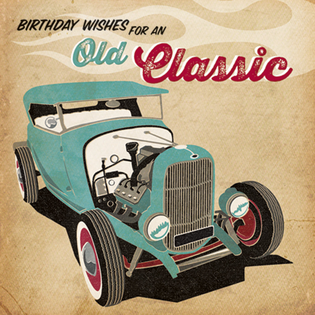 Autojumble Birthday Wishes Old Classic Hot Rod Card