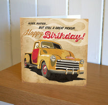 Load image into Gallery viewer, Autojumble Happy Birthday Yellow Chevy Pickup Card
