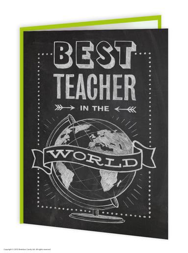 Best Teacher In The World Chalkboard Card