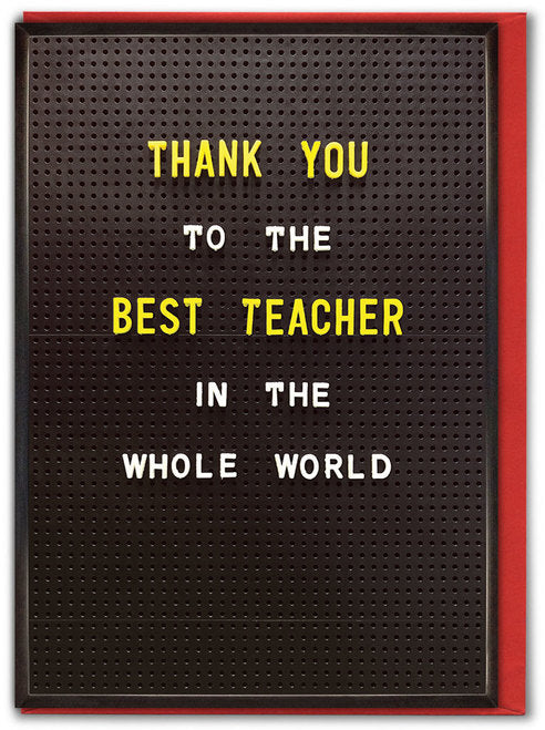 Thank You Best Teacher Pegboard Card