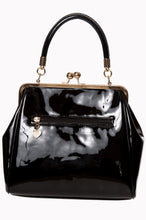 Load image into Gallery viewer, Gloss Bow 1950s Style Bag Black
