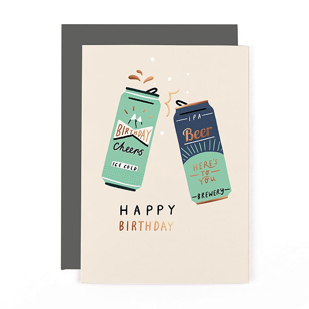 Bold Moves Happy Birthday Beer Cans Card