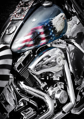 Born In The USA Motorbike Birthday Card