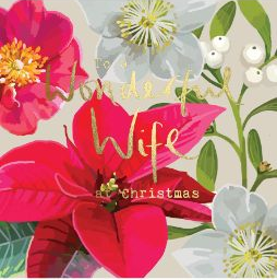 Botanical Christmas Wonderful Wife Card
