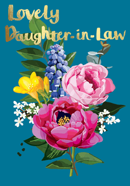 Bright Floral Lovely Daughter In Law Card