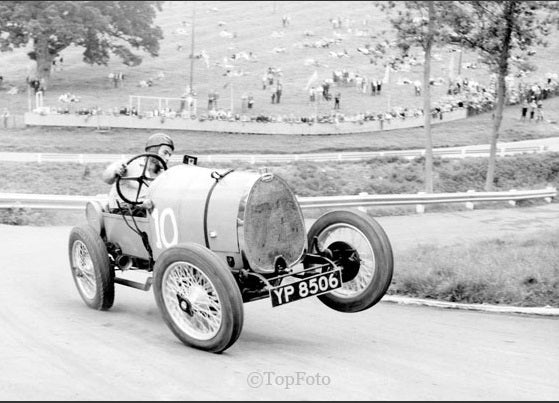 Black & White Bugatti Racing Card