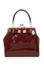 Load image into Gallery viewer, Gloss Bow 1950s Style Bag Burgundy
