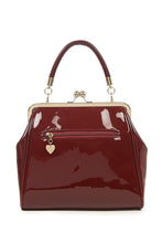 Load image into Gallery viewer, Gloss Bow 1950s Style Bag Burgundy
