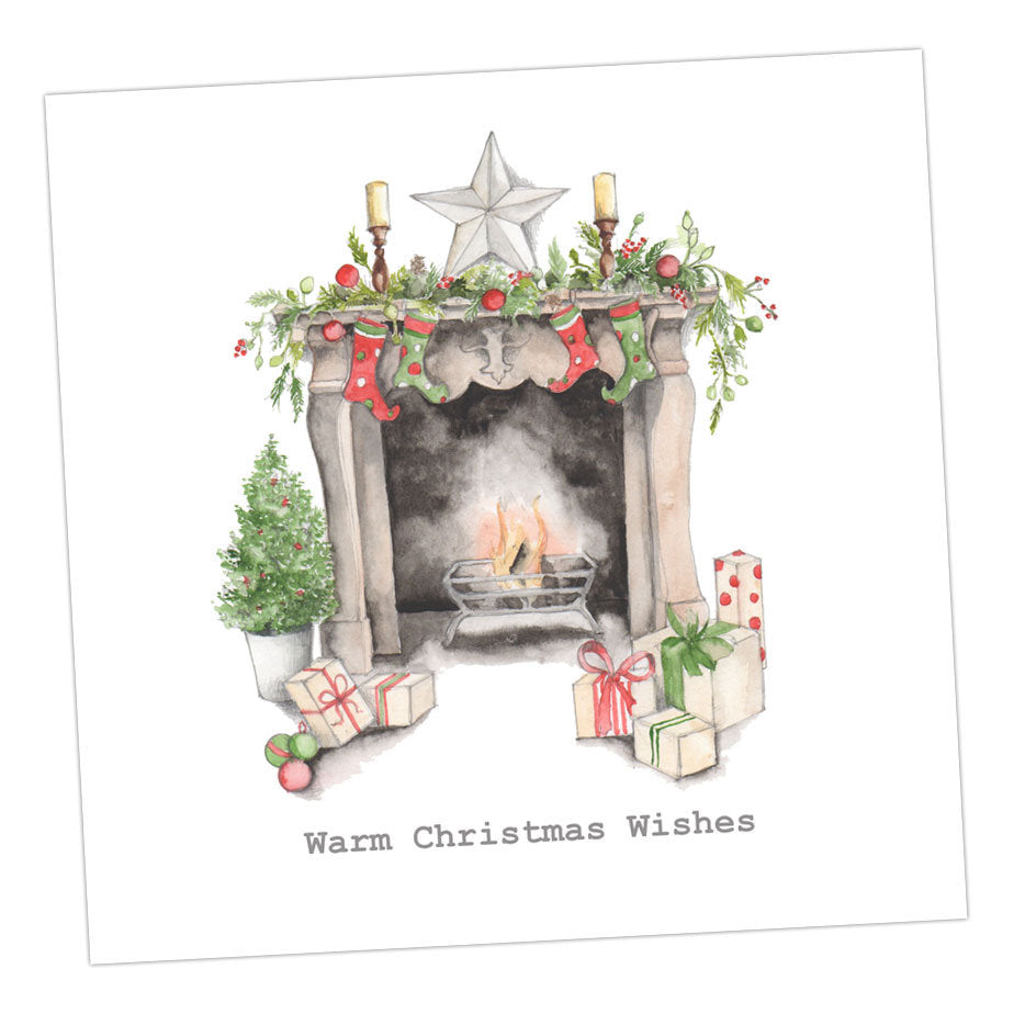 C&C Christmas Fireplace Card