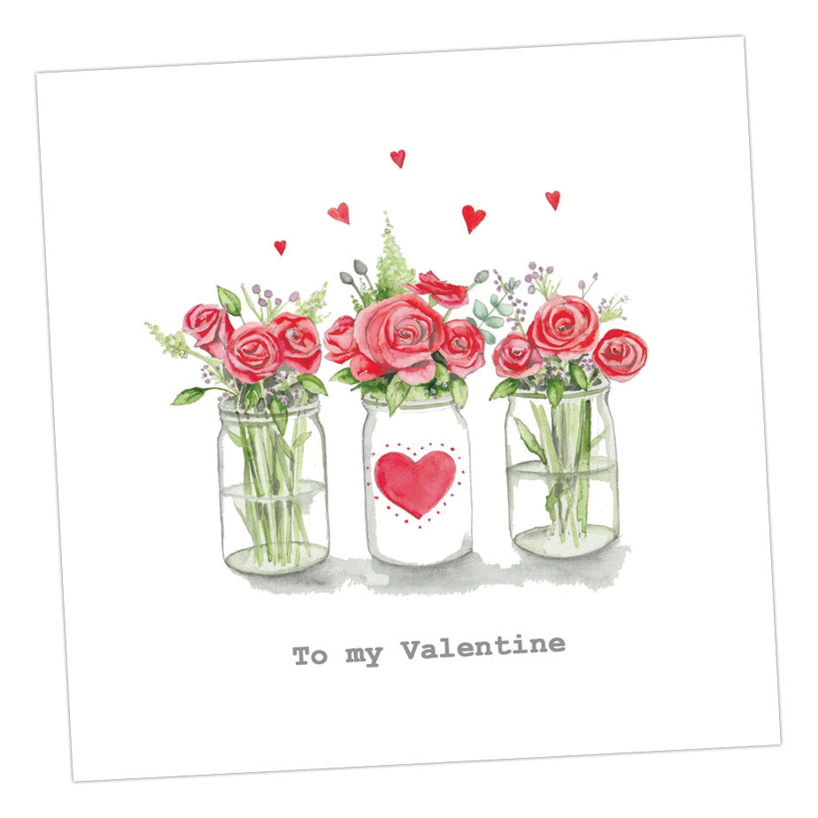 C&C Valentine Rose Jars Card