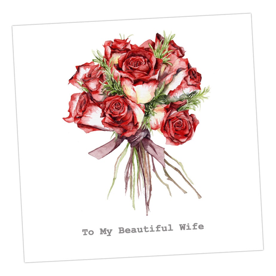 C&C Beautiful Wife Roses Card