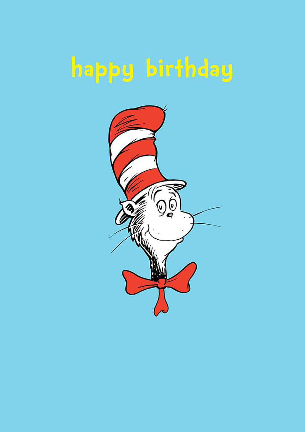 Cat In The Hat Happy Birthday Blue Card