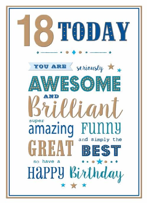 Champagne 18 Birthday Large Card