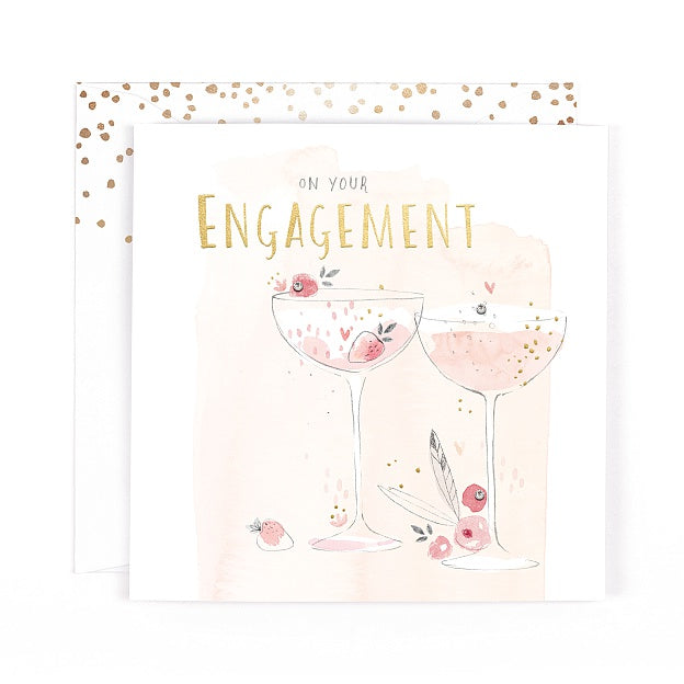 Champagne On Your Engagement Card