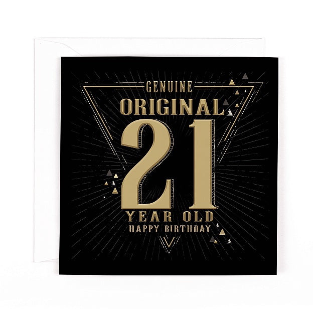 Charcoal 21st Birthday Card