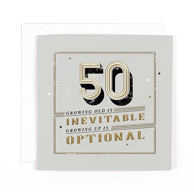 Charcoal 50th Birthday Card