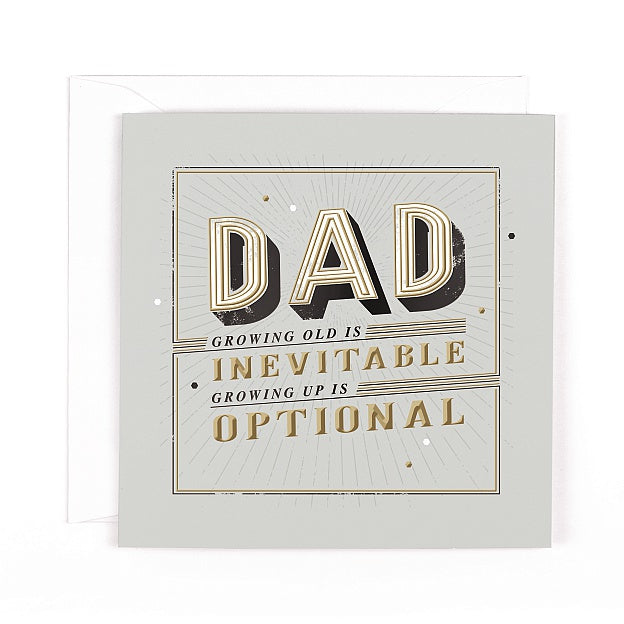 Charcoal Dad Growing Old Growing Up Birthday Card