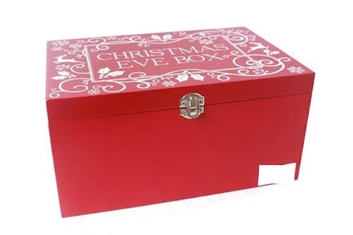 Christmas Eve Wooden Box Red