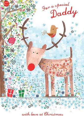 Daisy Patch Christmas Daddy Card